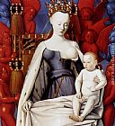 Jean Fouquet Canvas Paintings - Madonna And Child (panel of Melun Diptych)